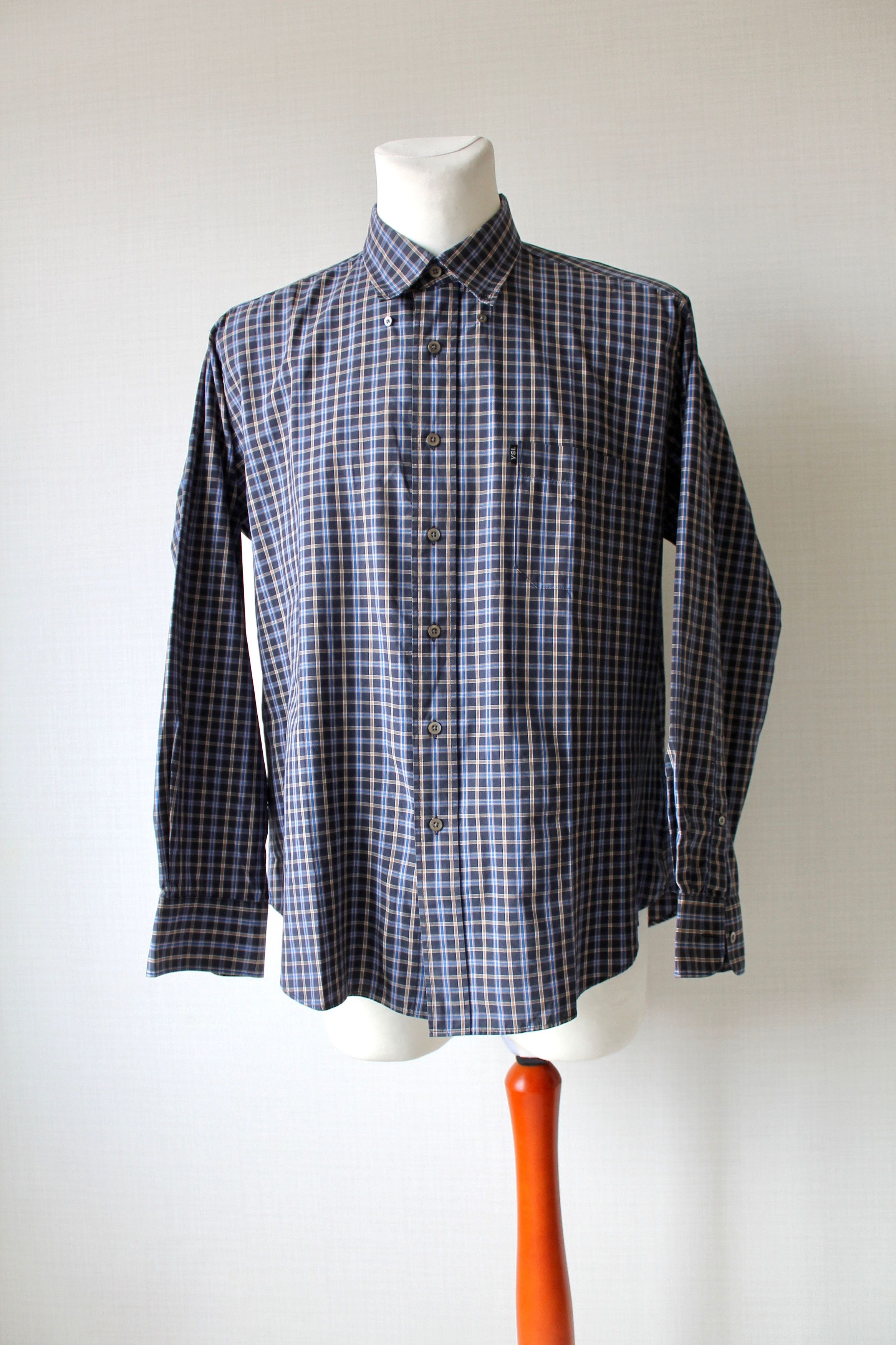 Vintage Yves Saint Laurent YSL Jeans Vintage checkered shirt L/S Size US XL / EU 56 / 4 - 11 Thumbnail