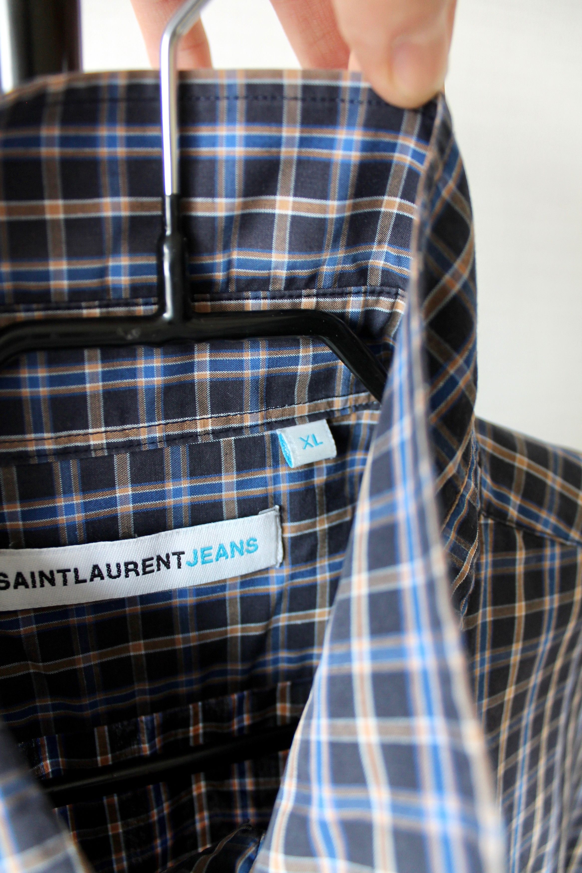Vintage Yves Saint Laurent YSL Jeans Vintage checkered shirt L/S Size US XL / EU 56 / 4 - 4 Thumbnail