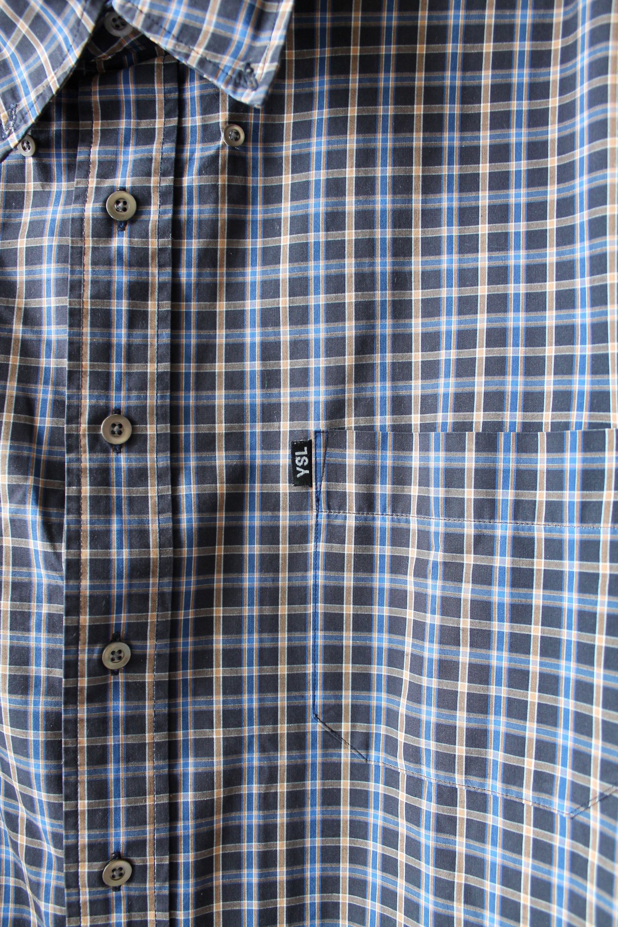 Vintage Yves Saint Laurent YSL Jeans Vintage checkered shirt L/S Size US XL / EU 56 / 4 - 6 Thumbnail