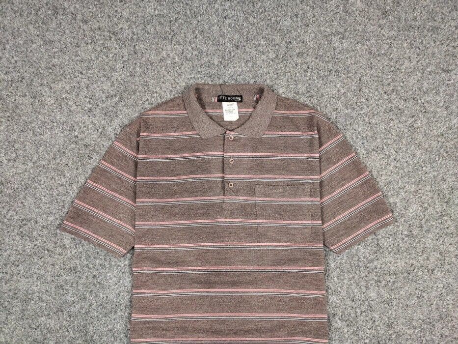 Tete Homme Vintage 90s Tete Homme striped polo shirt japanese brand Size US L / EU 52-54 / 3 - 7 Thumbnail