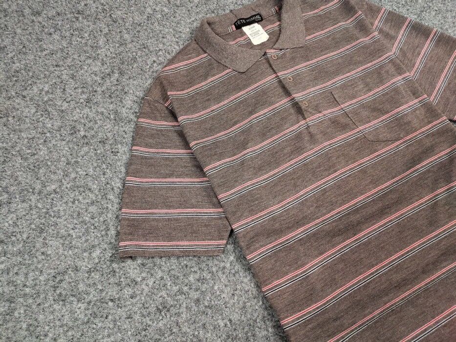 Tete Homme Vintage 90s Tete Homme striped polo shirt japanese brand Size US L / EU 52-54 / 3 - 6 Thumbnail