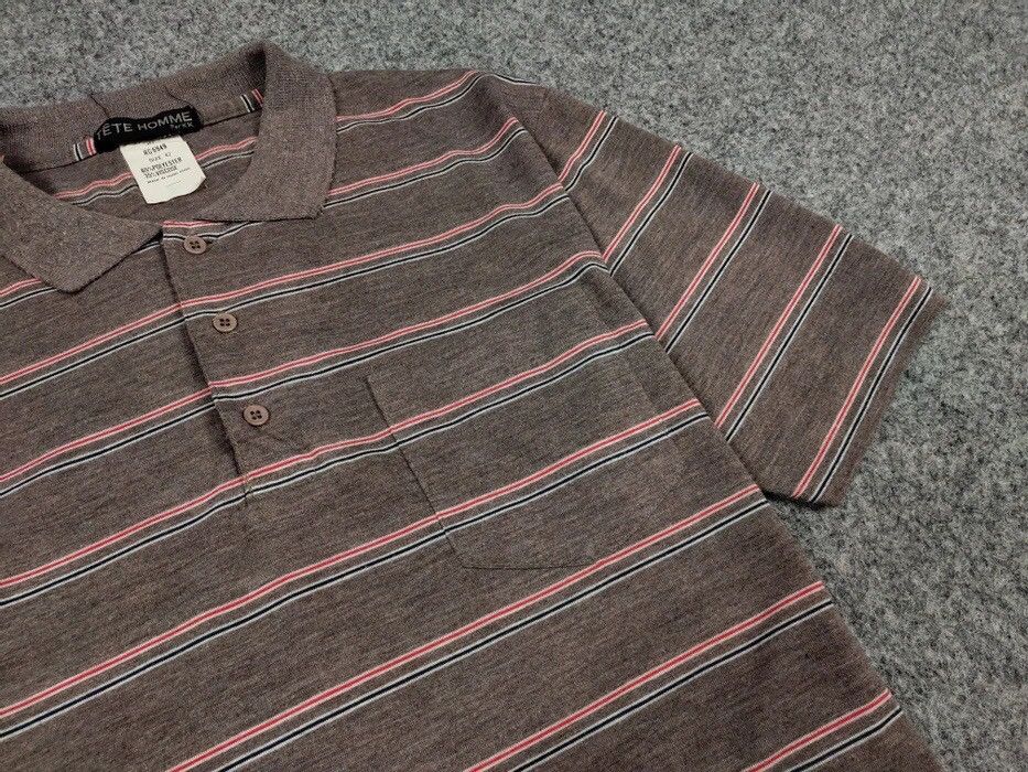 Tete Homme Vintage 90s Tete Homme striped polo shirt japanese brand Size US L / EU 52-54 / 3 - 8 Thumbnail