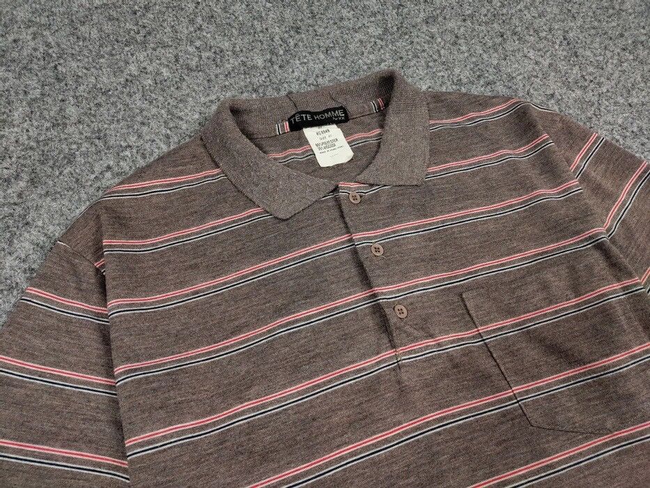 Tete Homme Vintage 90s Tete Homme striped polo shirt japanese brand Size US L / EU 52-54 / 3 - 9 Thumbnail