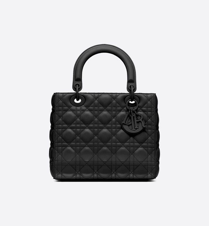 Dior MEDIUM LADY DIOR BAG Black Ultramatte Cannage Calfskin | Grailed