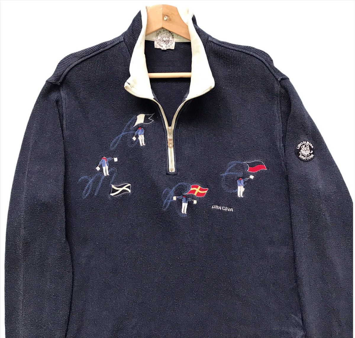 Japanese Brand Vintage Sina Cova Lupo Di Mare Halfzip Sweatshirt Size M Size US M / EU 48-50 / 2 - 4 Thumbnail