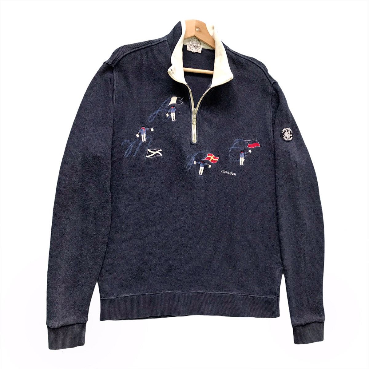 Japanese Brand Vintage Sina Cova Lupo Di Mare Halfzip Sweatshirt Size M Size US M / EU 48-50 / 2 - 2 Thumbnail