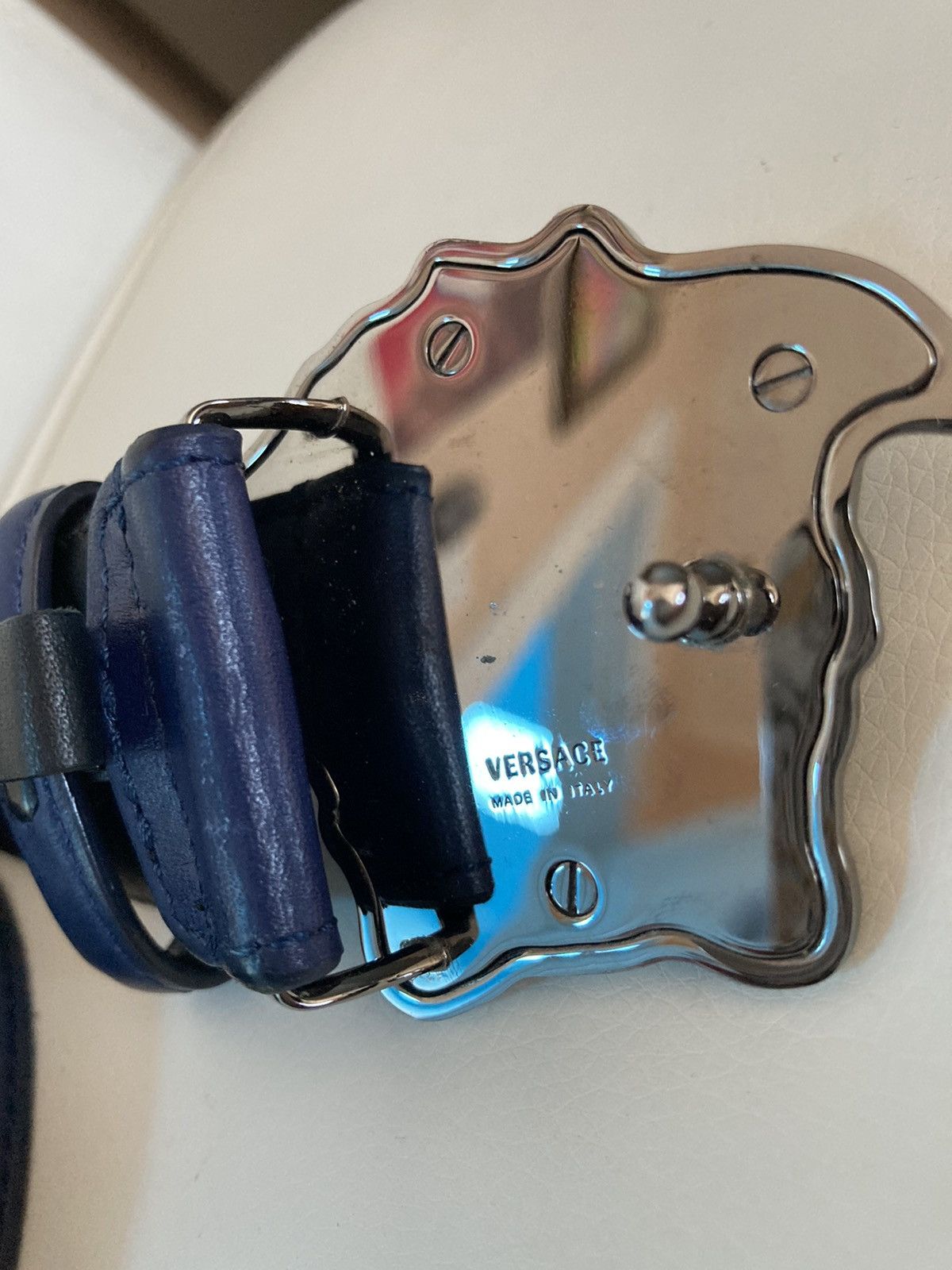 Versace Palazzo Leather Belt with Medusa Buckle Size 40 - 3 Thumbnail