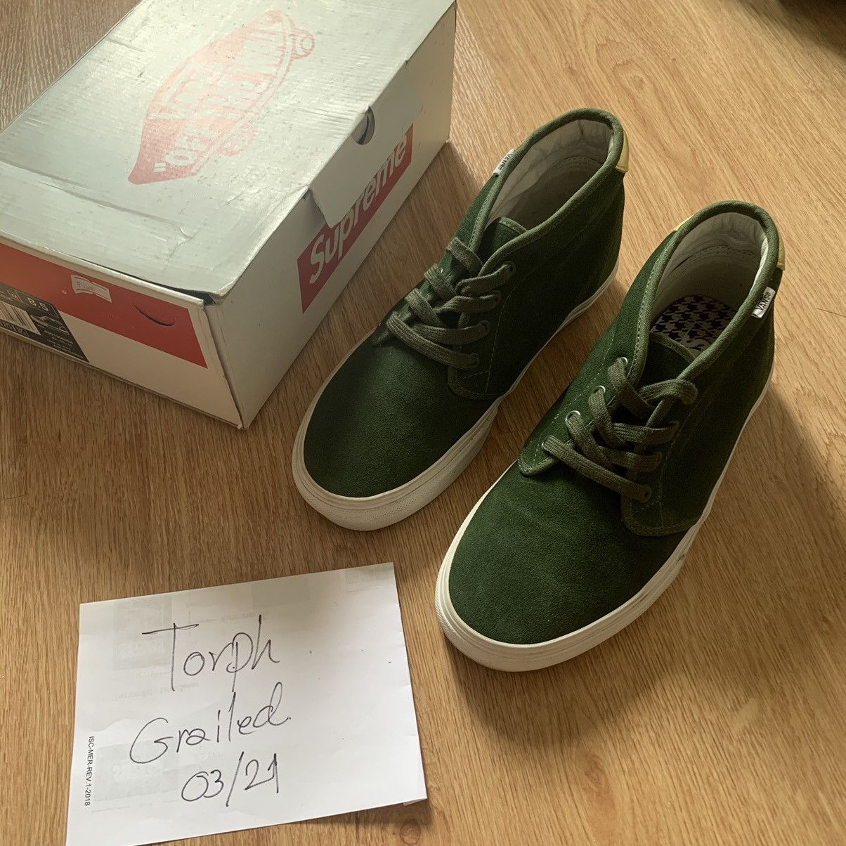 Vans Chukka x Supreme Green Gold Footwear