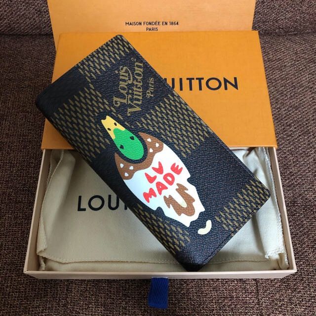 Louis Vuitton x Human Made Black Wallet M81020 11x8.5cm for