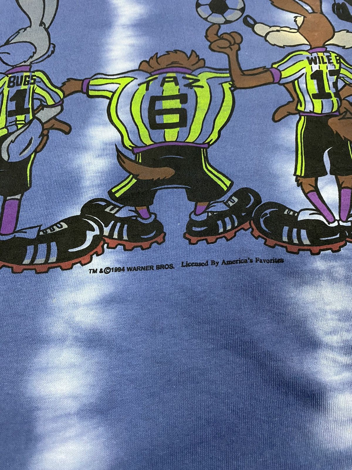 Vintage × Warner Bros VINTAGE 1994 TAZMANIA RUNNERS TIE DYE T SHIRT #SKU-A450 DP1 Size US XXL / EU 58 / 5 - 7 Thumbnail