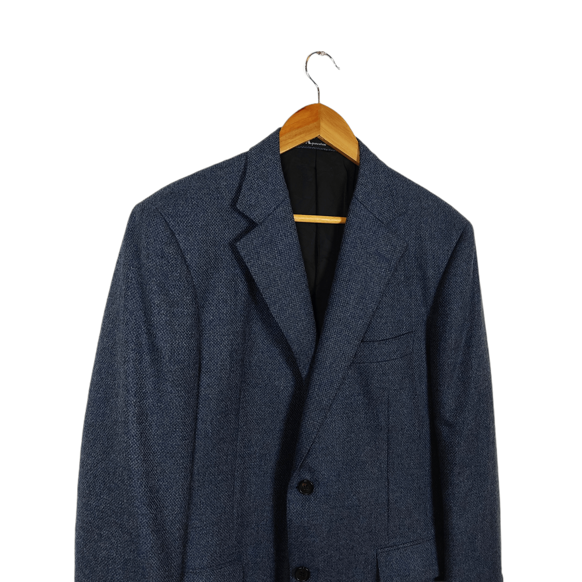 Aquascutum × Japanese Brand AQUASCUTUM Cashmere Blue Blazer Size 38R - 3 Thumbnail