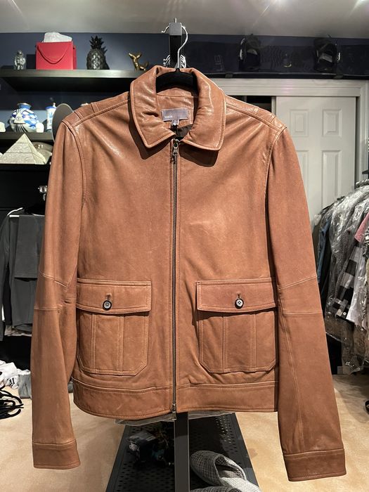 Vince tan clearance leather jacket