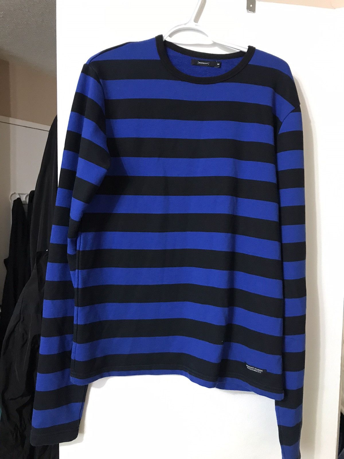 official website Midnight studios Blue and black Striped sweater