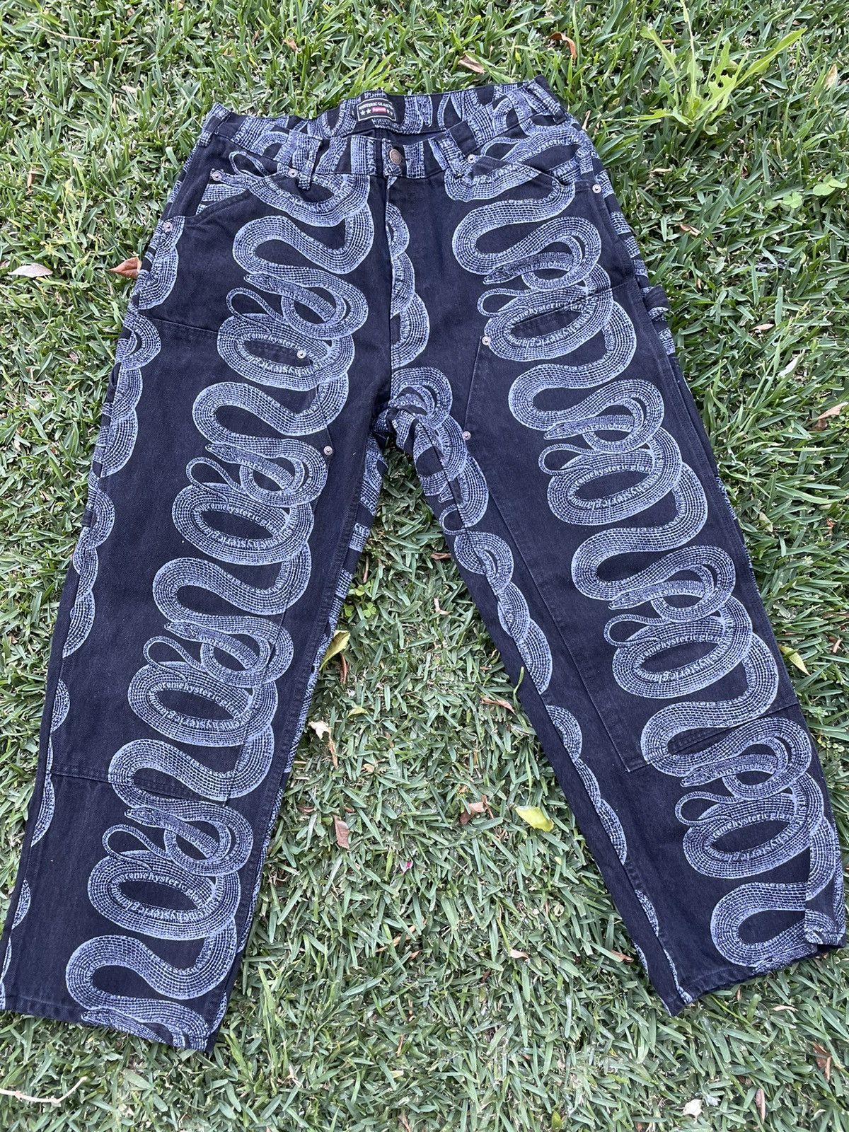 Supreme Supreme x Hysteric Glamour Snake Double Knee Denim | Grailed