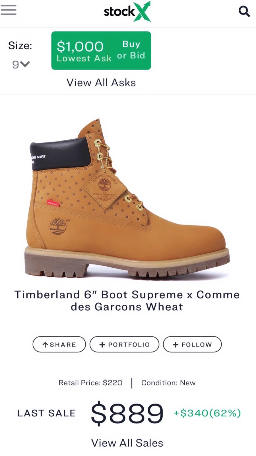 Comme des Garcons Shirt × Supreme × Timberland RARE FW15 Supreme 