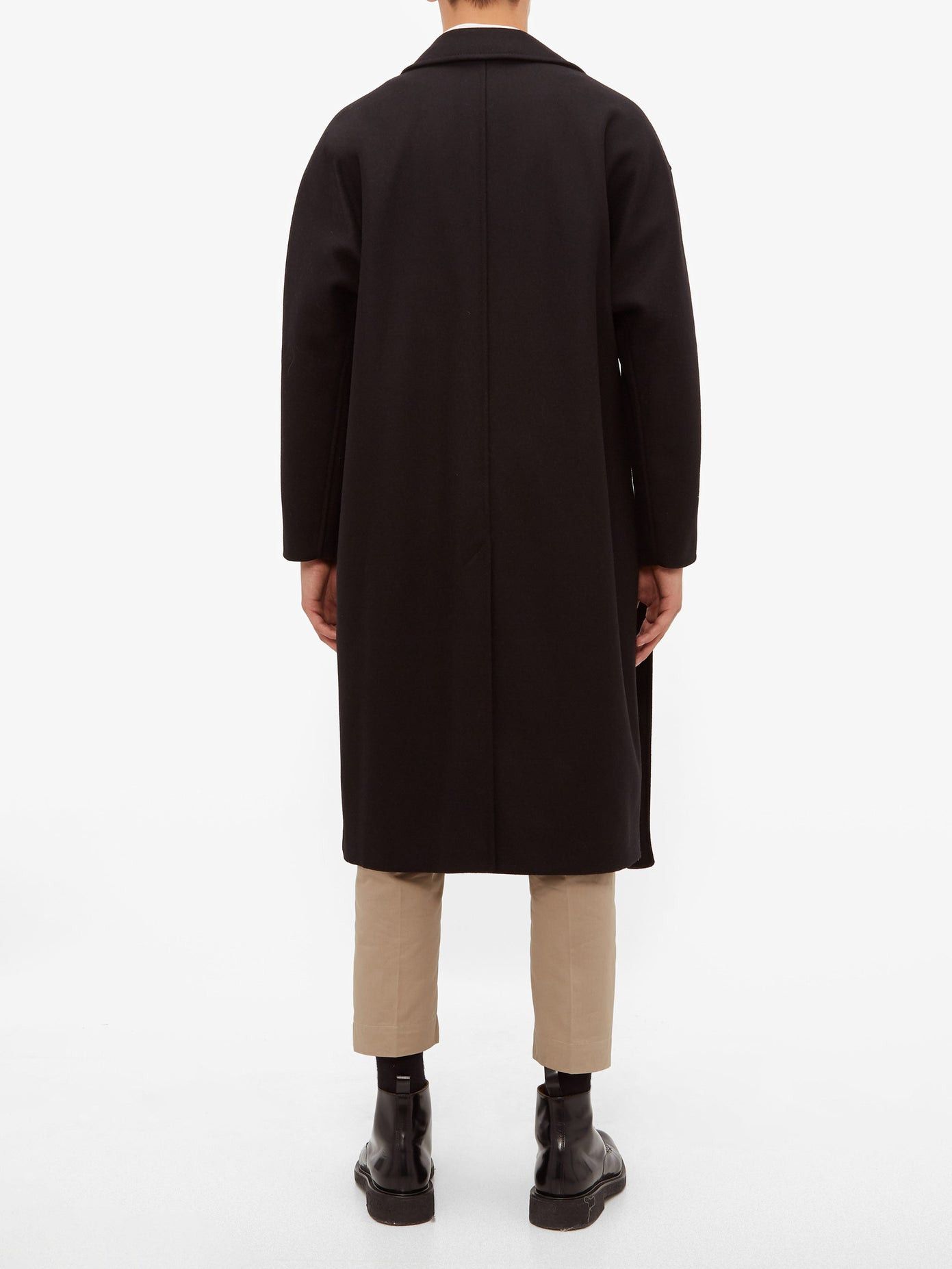 Maison Kitsuné Wrap Coat In Green Black | ModeSens