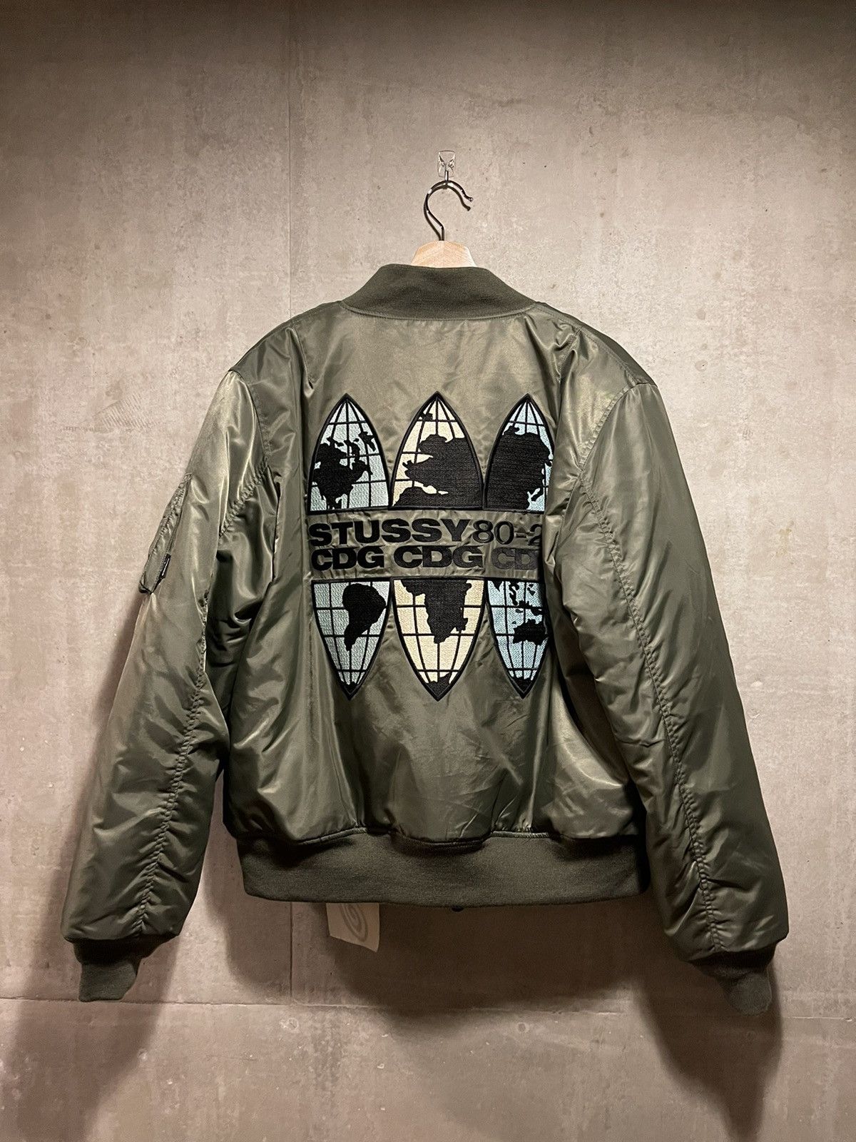 Stussy stussy cdg ma-1 jacket bomber olive 40th anniversary | Grailed