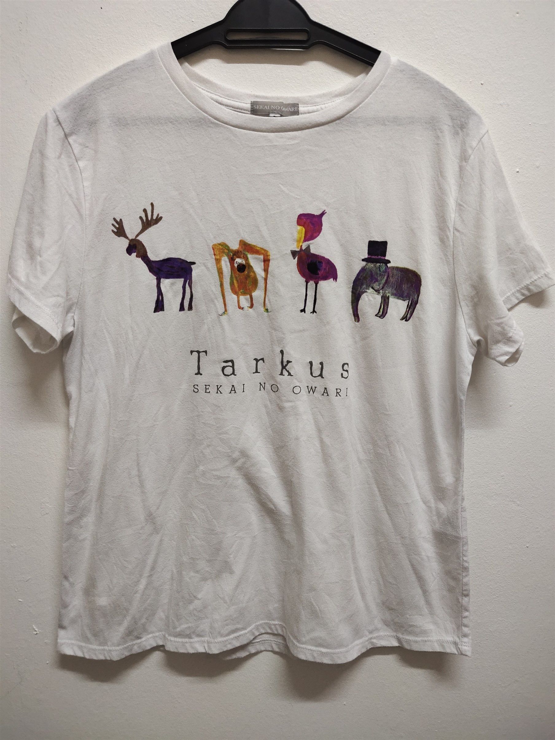 Japanese Brand SEKAI NO OWARI TARKUS TOUR JPOP BAND WHITE T SHIRT