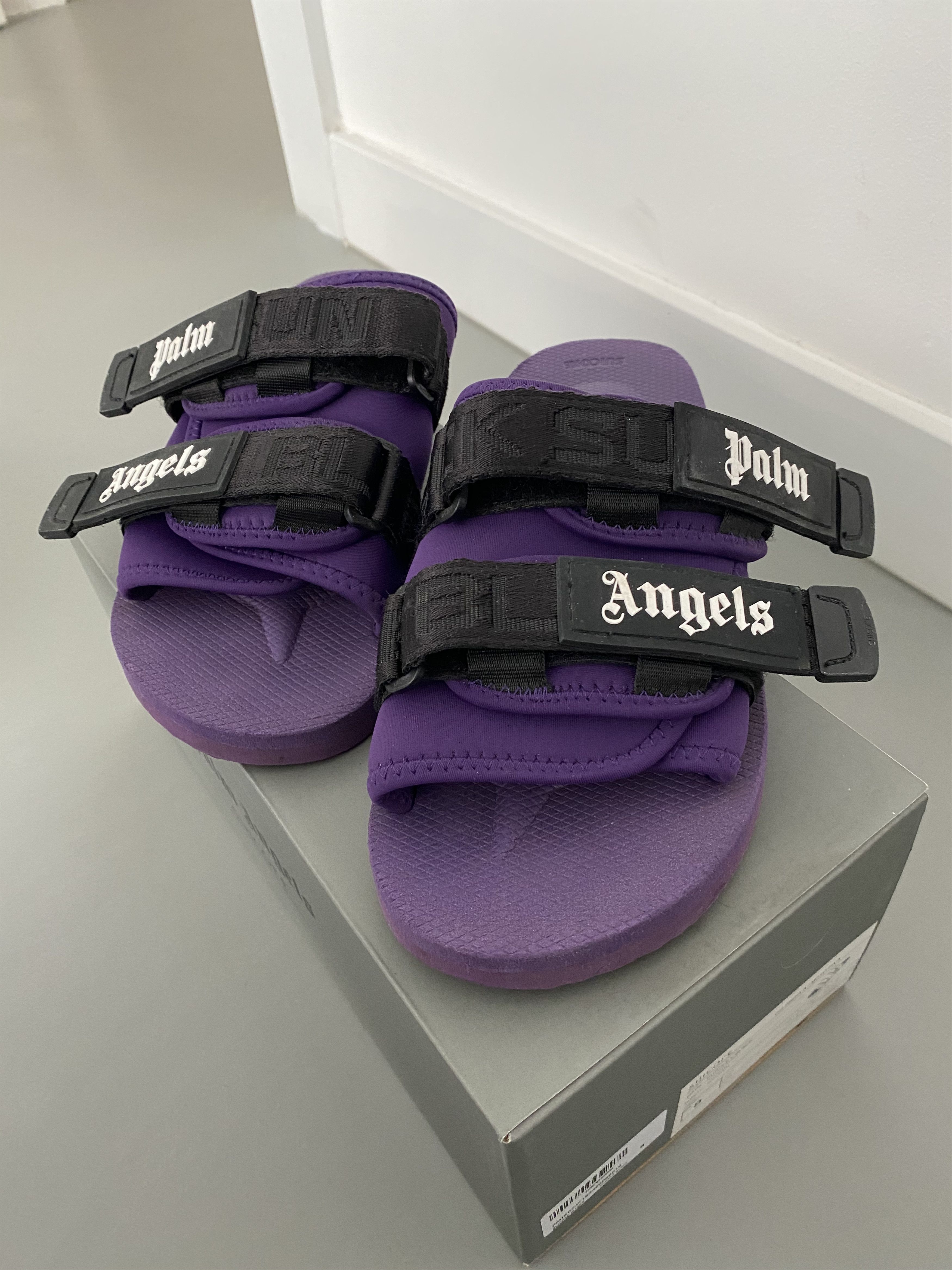 Palm Angels X Suicoke Slides in Purple for Men