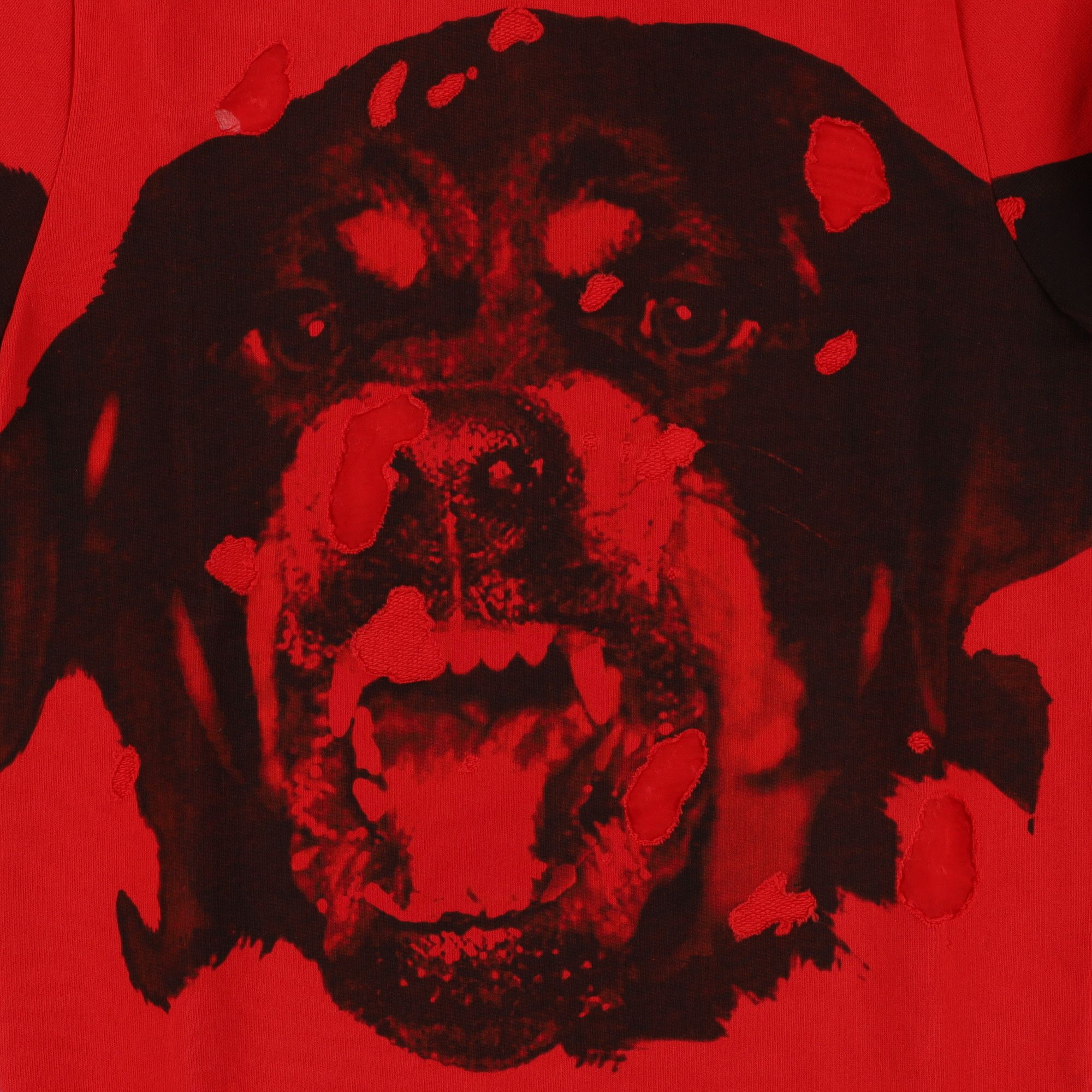 Givenchy Red Destroyed Rottweiler Hoodie Grailed