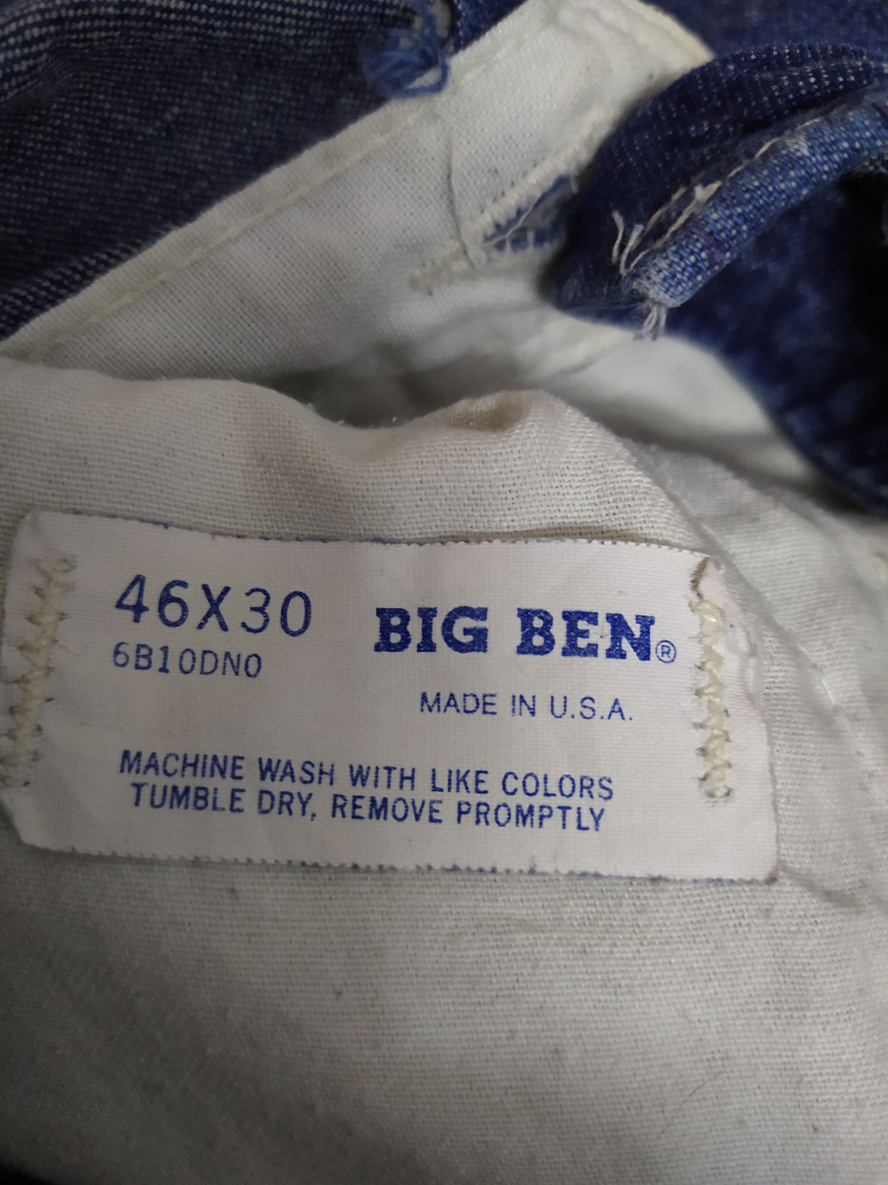 Vintage VTG BIG BEN OVERALLS JUMPSUIT DENIM (B928) Size US 44 / EU 60 - 7 Thumbnail
