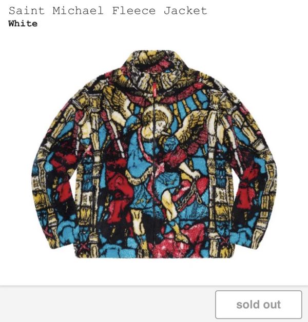 Supreme Supreme Saint Michael Fleece Jacket (White/Multicolor