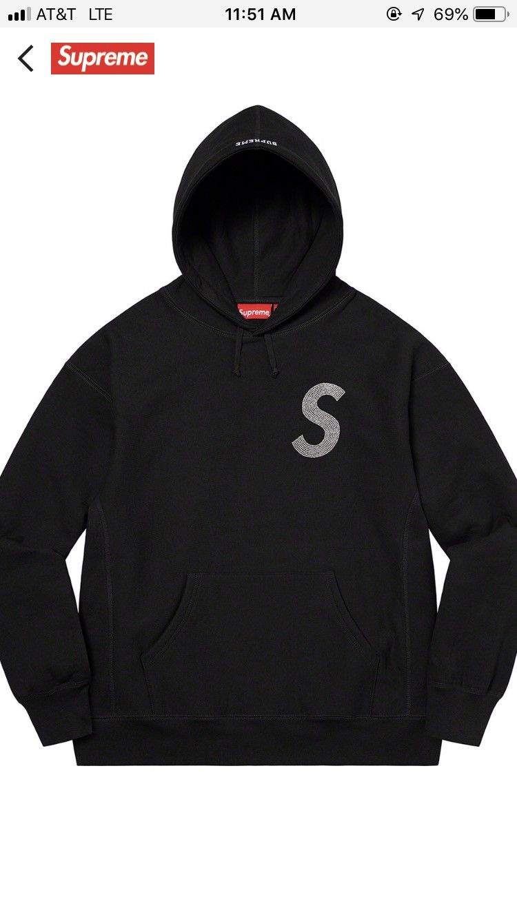 Supreme Swarovski S Logo Hooded Sweatshirt Grailed