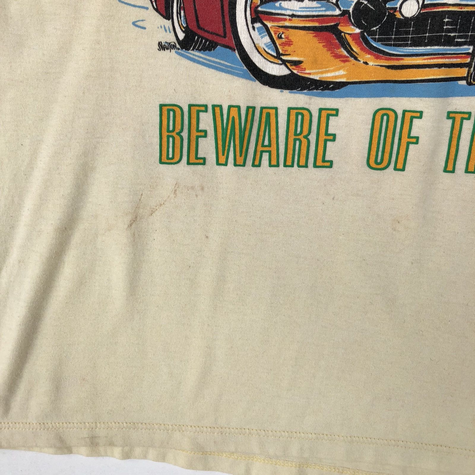 Jerzees × Vintage Vintage Beware Of The Dog T Shirt Size US XL / EU 56 / 4 - 4 Thumbnail