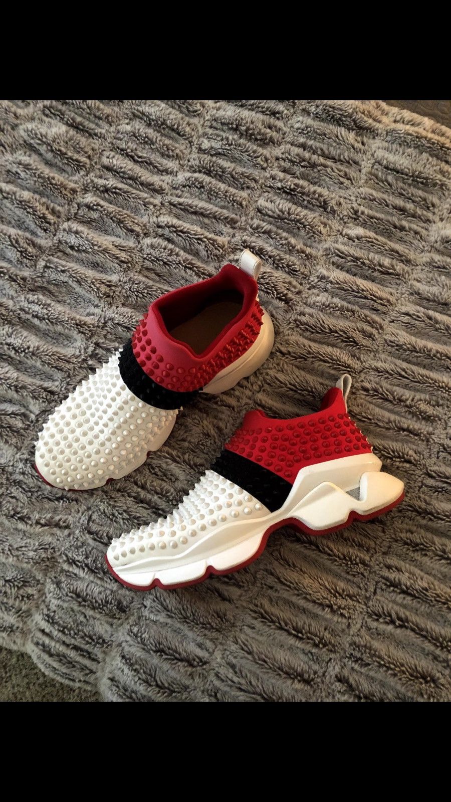 Christian Louboutin Christian Louboutin Tricolor Spike Sock Sneaker |  Grailed