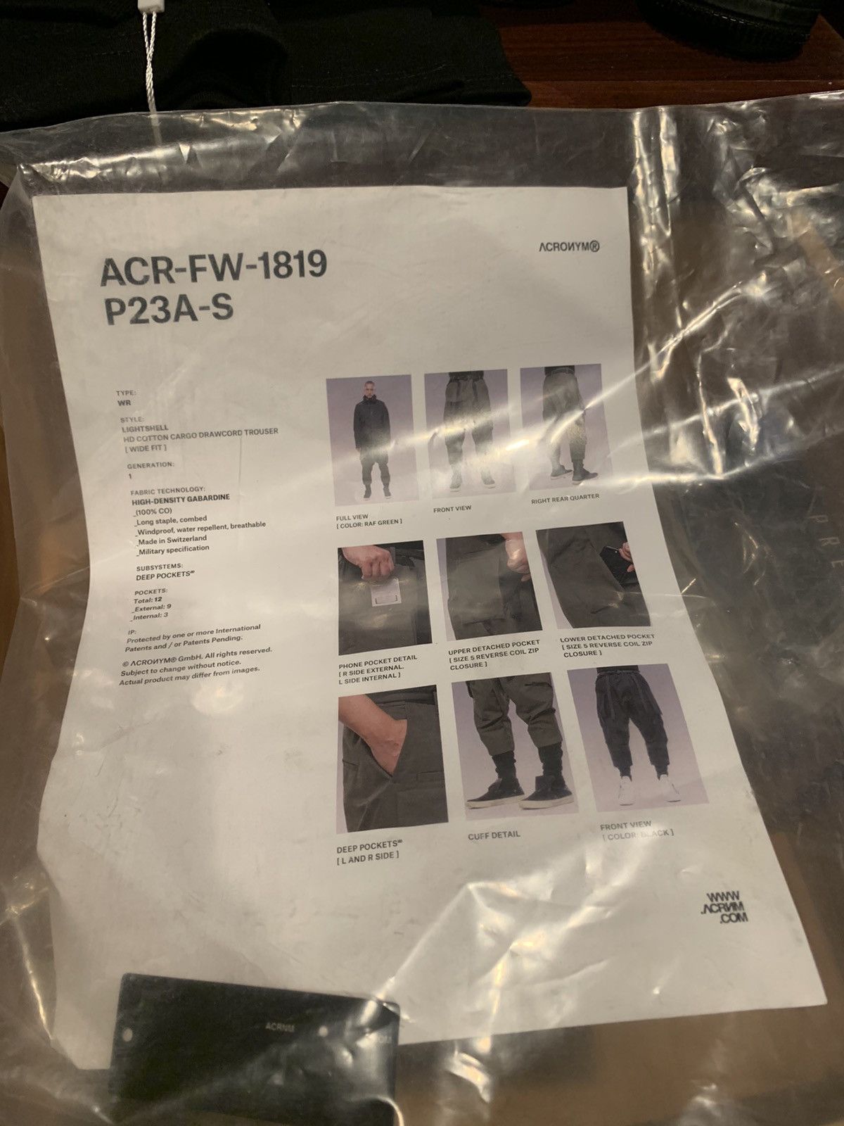 ACRONYM FW1819 P23A-S Mサイズ
