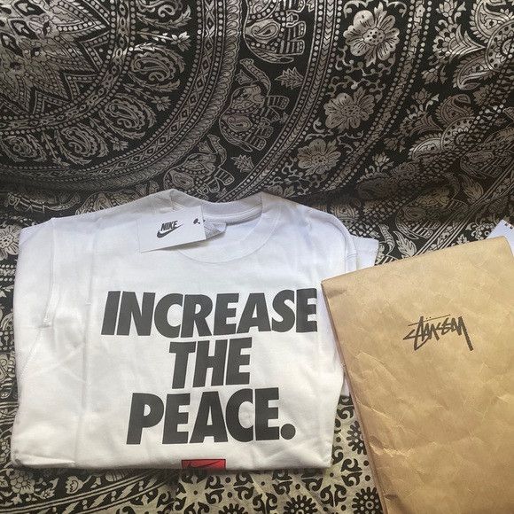 STUSSY ステューシー INCREASE THE PEACEロンT サイズM STUSSYステューシー□USED 00s 初期 African Increase The Peace