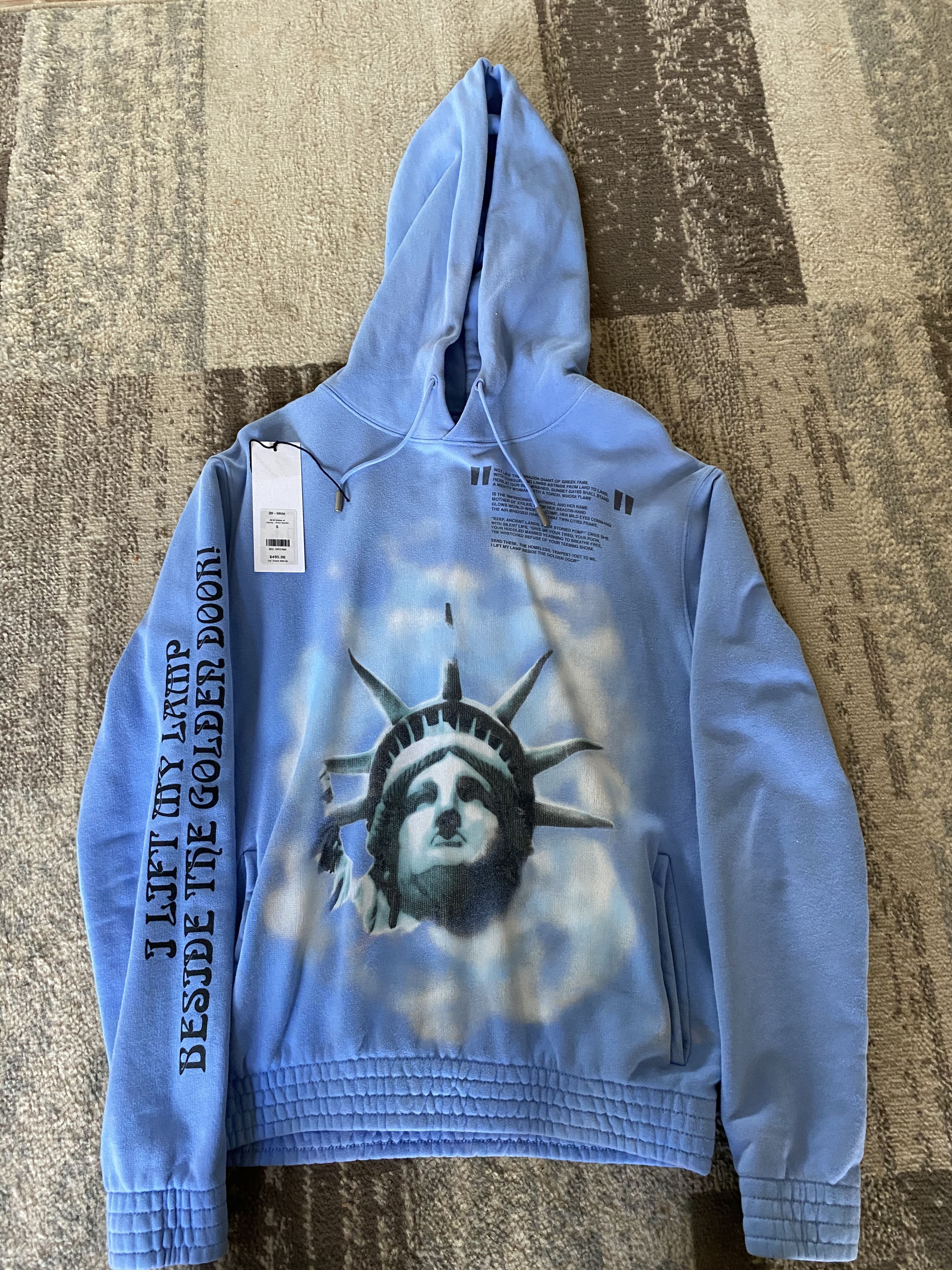 Off white store blue liberty hoodie