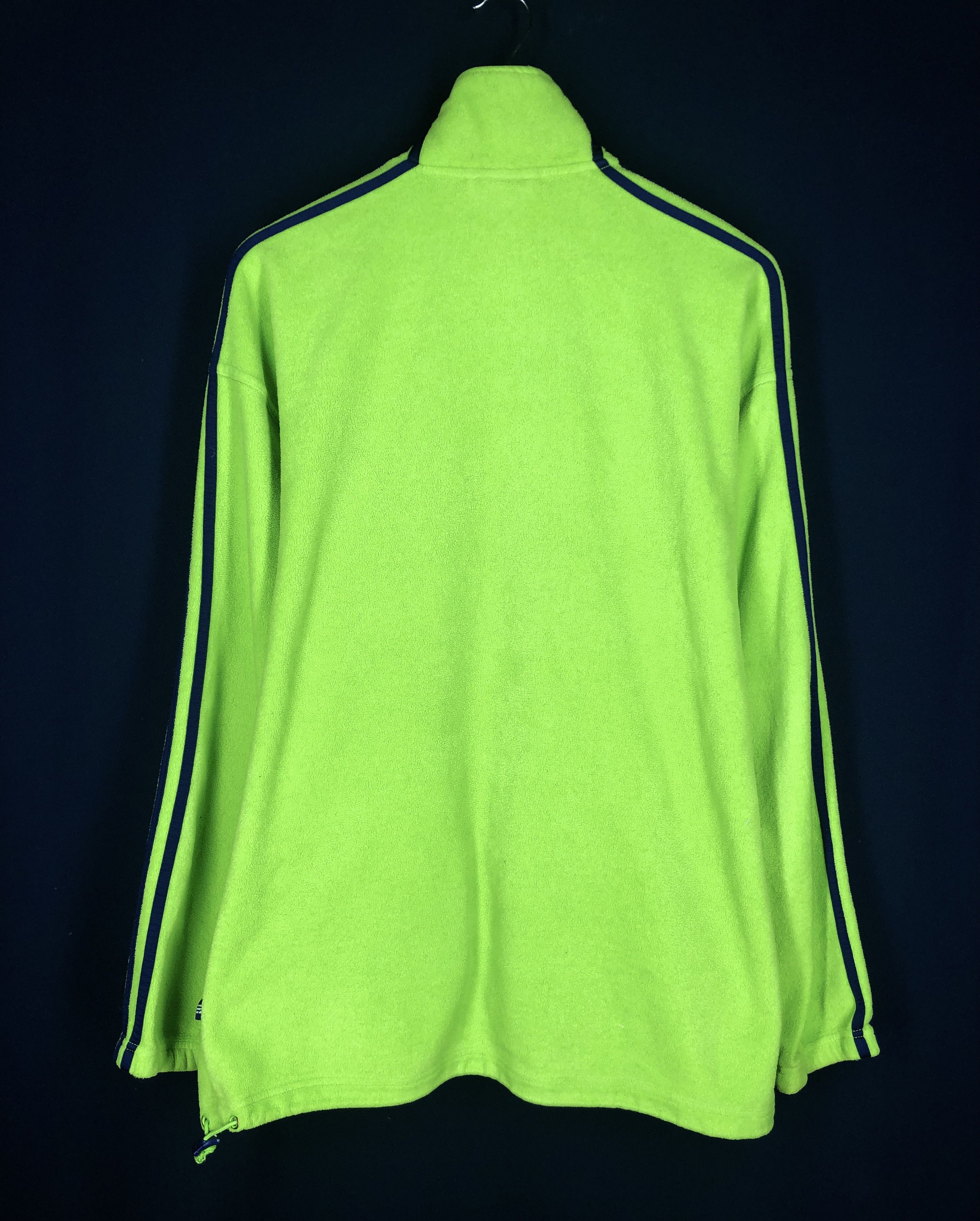Adidas VTG Adidas Mint-Green Fleece Oversized Jumper Jacket Coat Size US L / EU 52-54 / 3 - 2 Preview