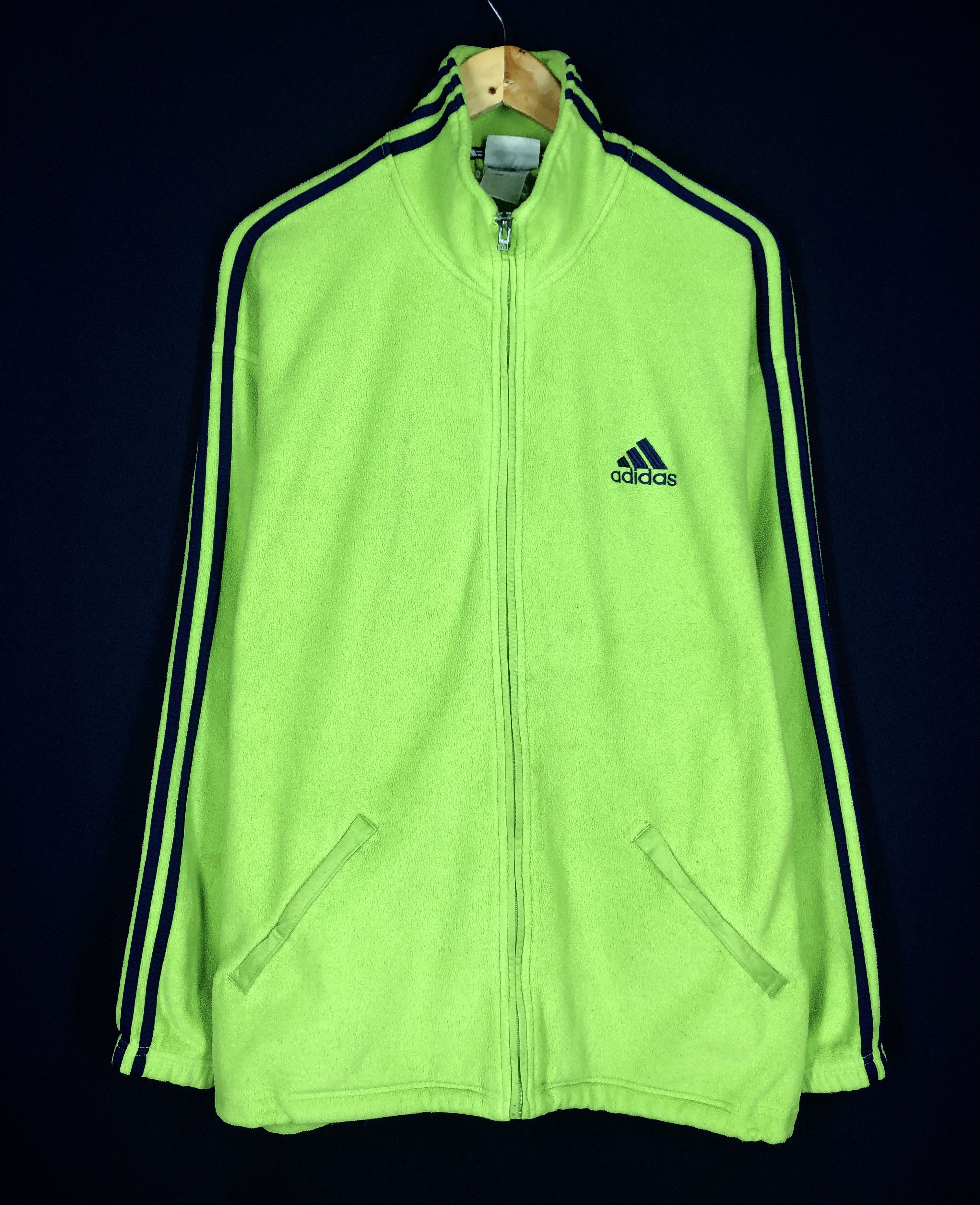 Adidas VTG Adidas Mint-Green Fleece Oversized Jumper Jacket Coat Size US L / EU 52-54 / 3 - 1 Preview