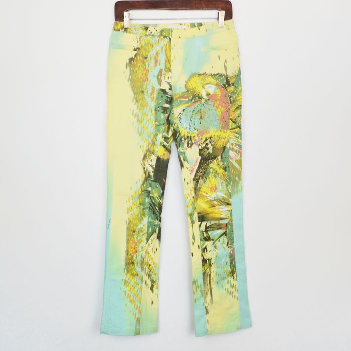 Just Cavalli parrot floral print jeans with leather pockets | Grailed