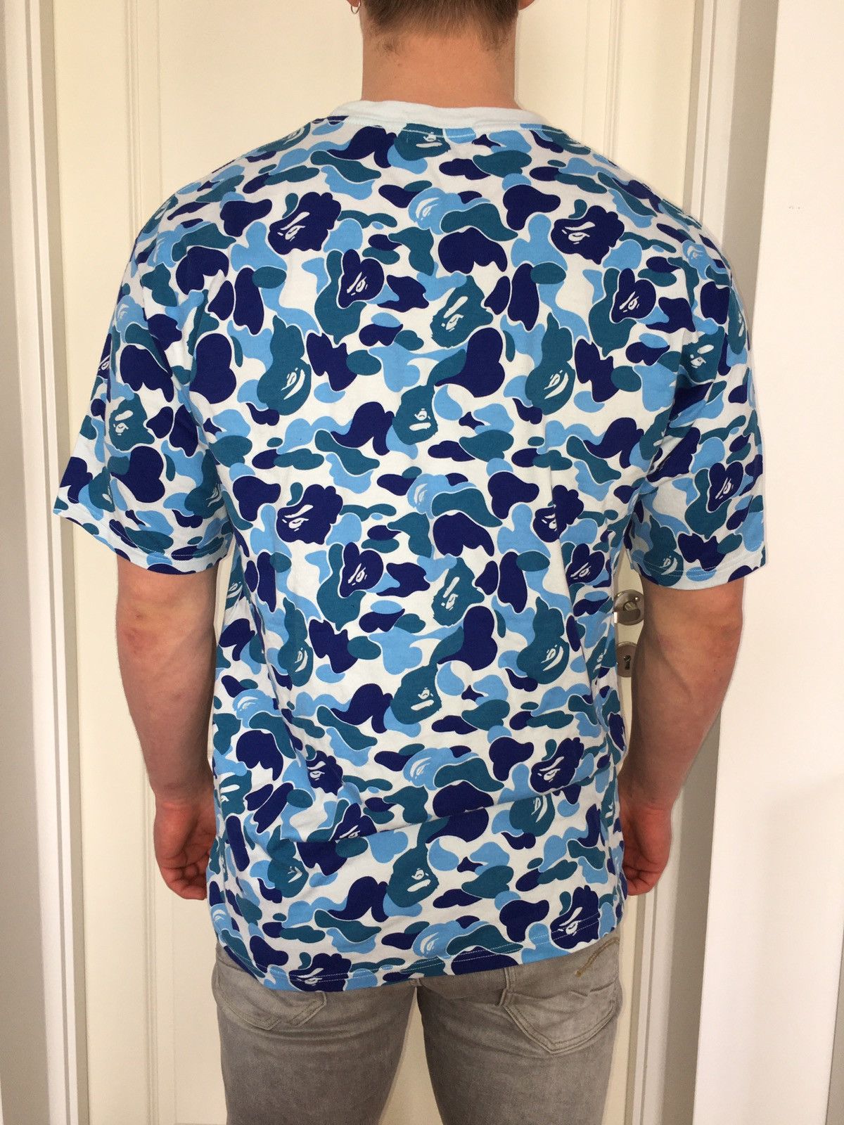 Bape X Keith Haring ABC Tee Navy Camo Tops