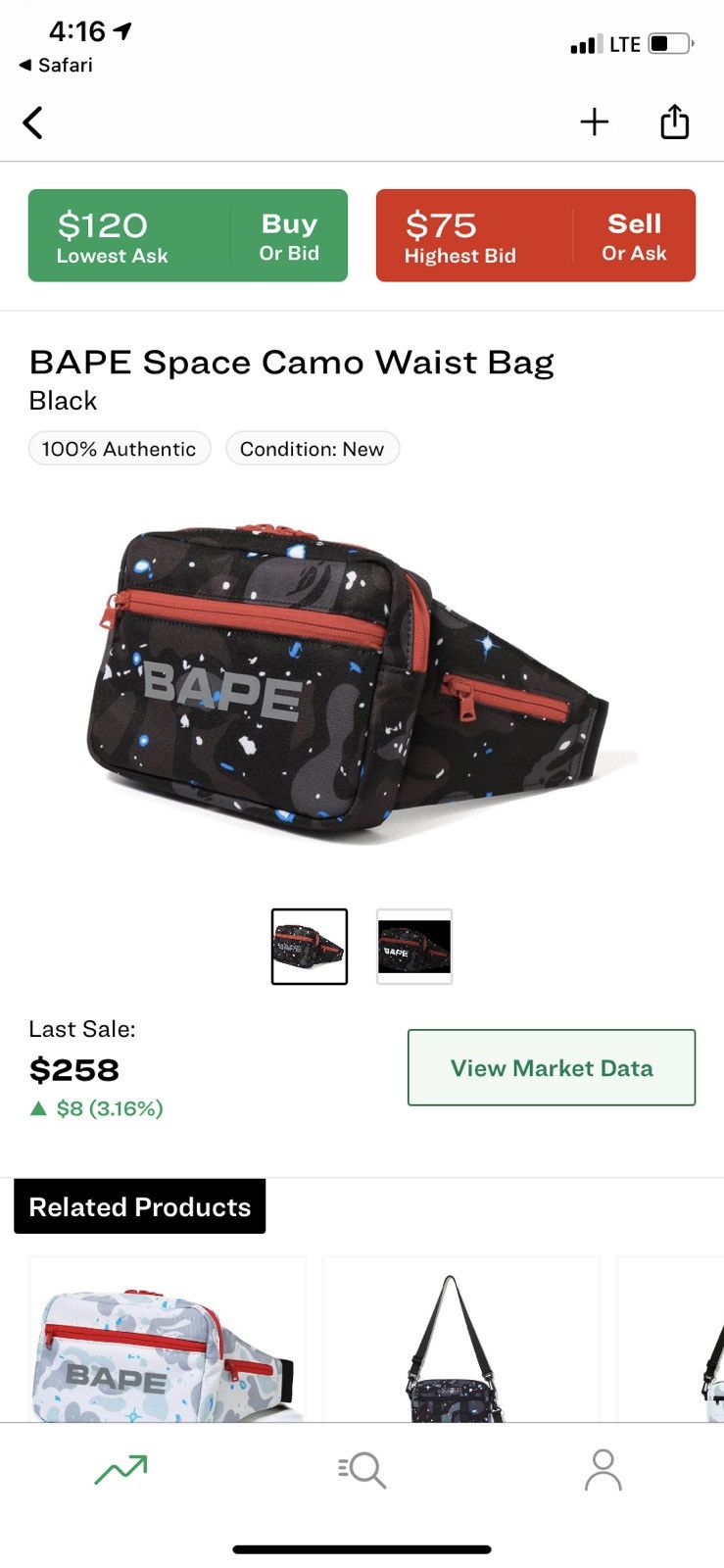 Bape space camo waist bag outlet