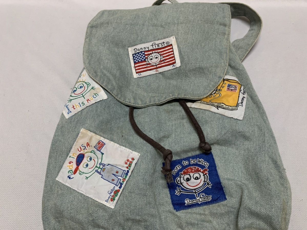 Vintage Vintage backpack- Denim Rucksack USA Size ONE SIZE - 4 Thumbnail