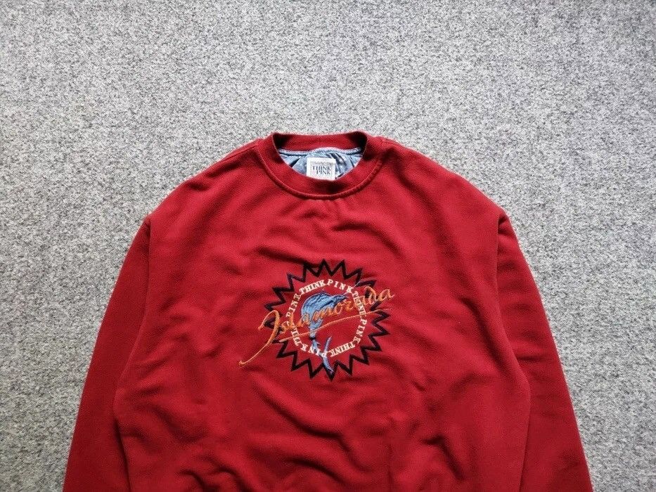 Japanese Brand Rare Vintage Blank Sweatshirt Think Pink Red Big Logo Size US L / EU 52-54 / 3 - 7 Thumbnail