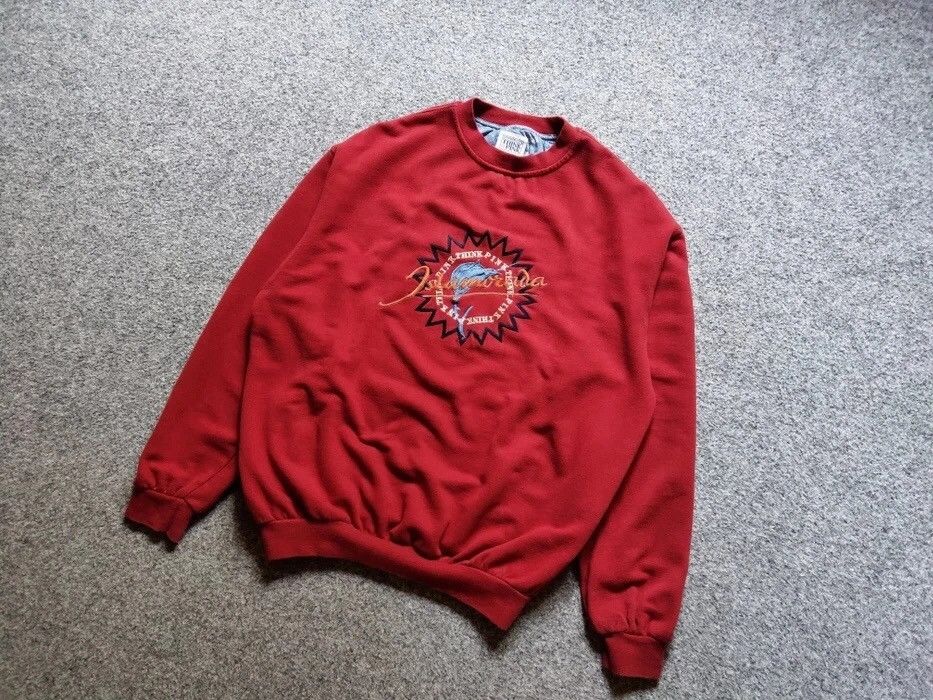 Japanese Brand Rare Vintage Blank Sweatshirt Think Pink Red Big Logo Size US L / EU 52-54 / 3 - 3 Thumbnail