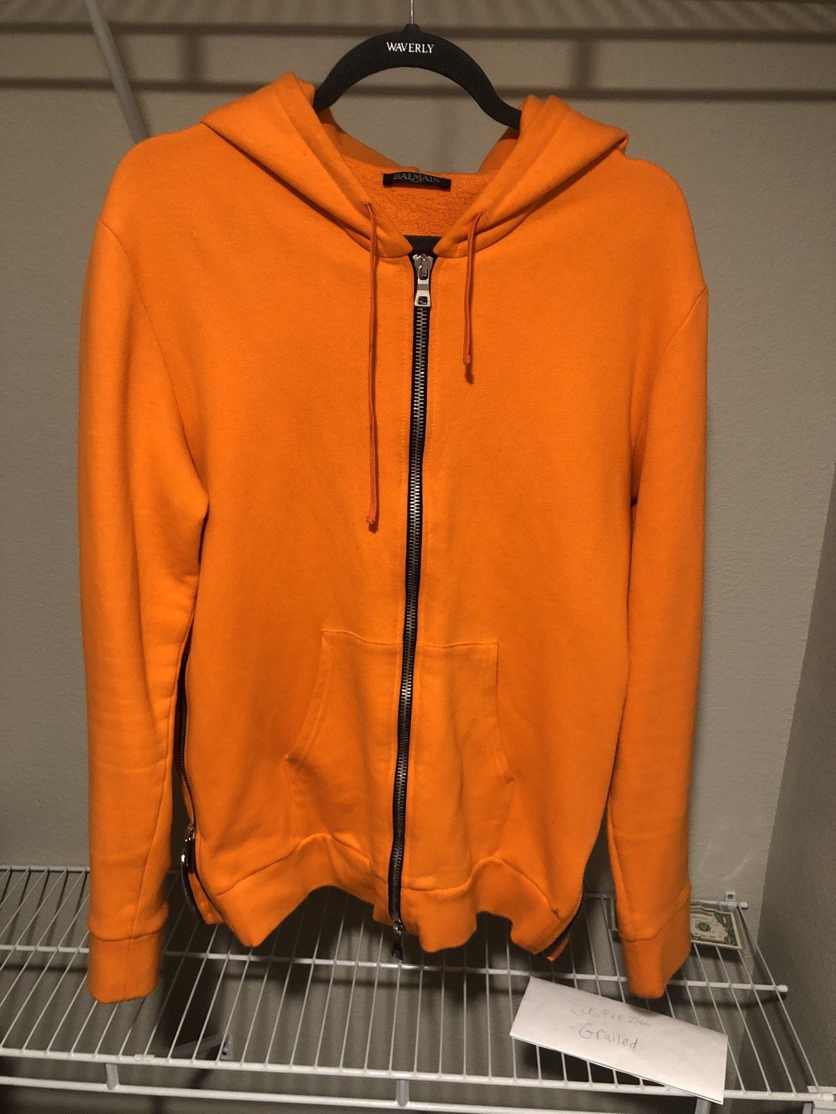 orange balmain hoodie