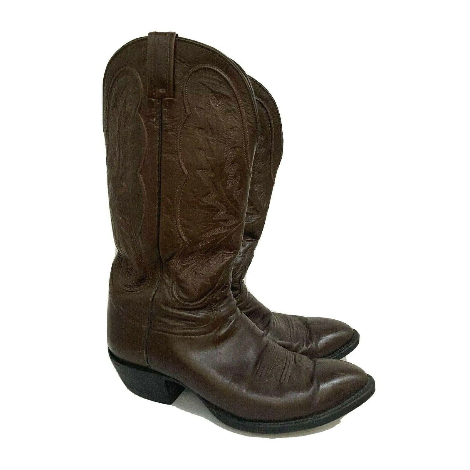 Hondo Brown Leather Cowboy Western Rodeo Boots