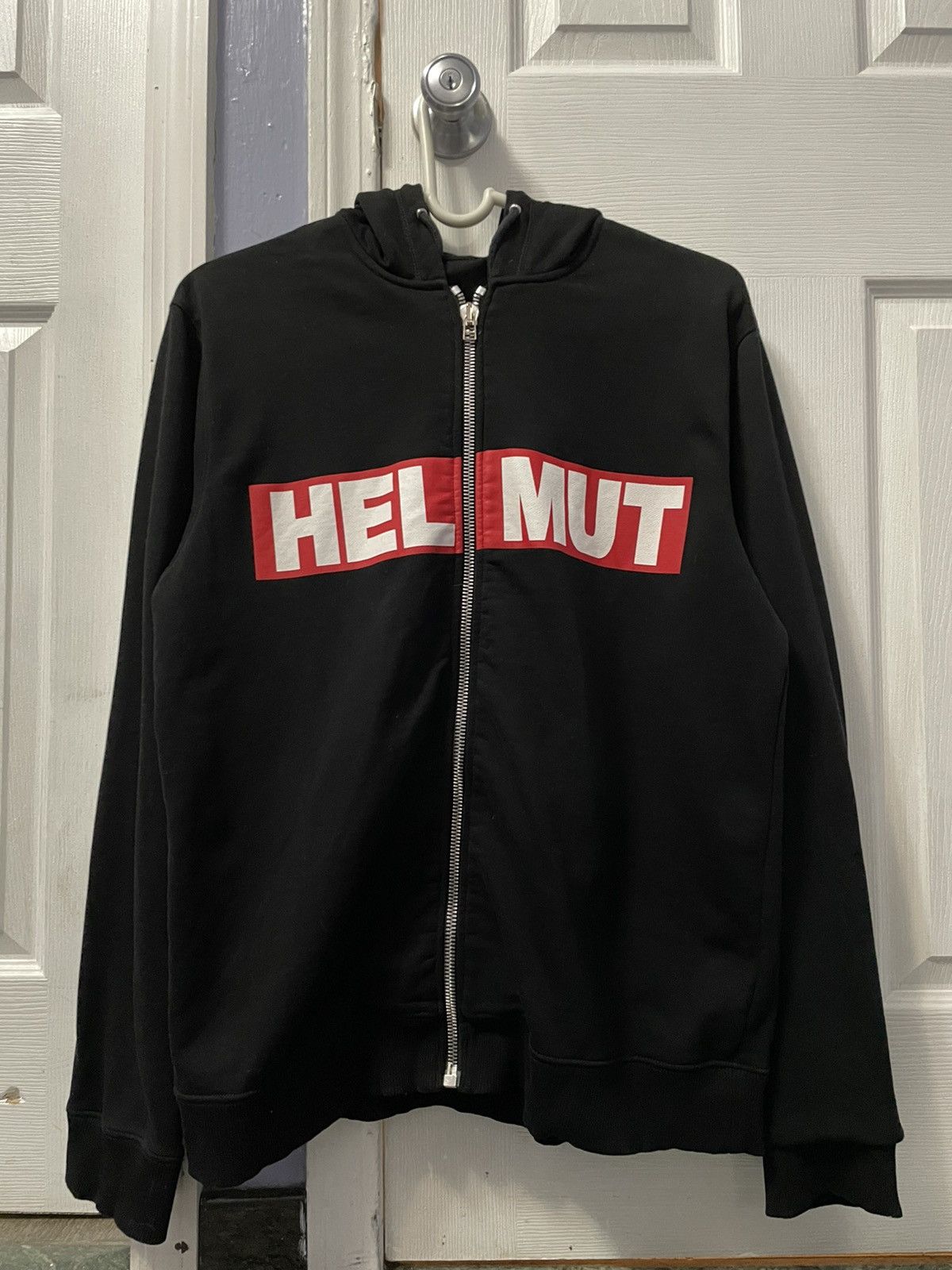 Helmut Lang Box Logo Zip Hoodie Size US L / EU 52-54 / 3 - 2 Thumbnail
