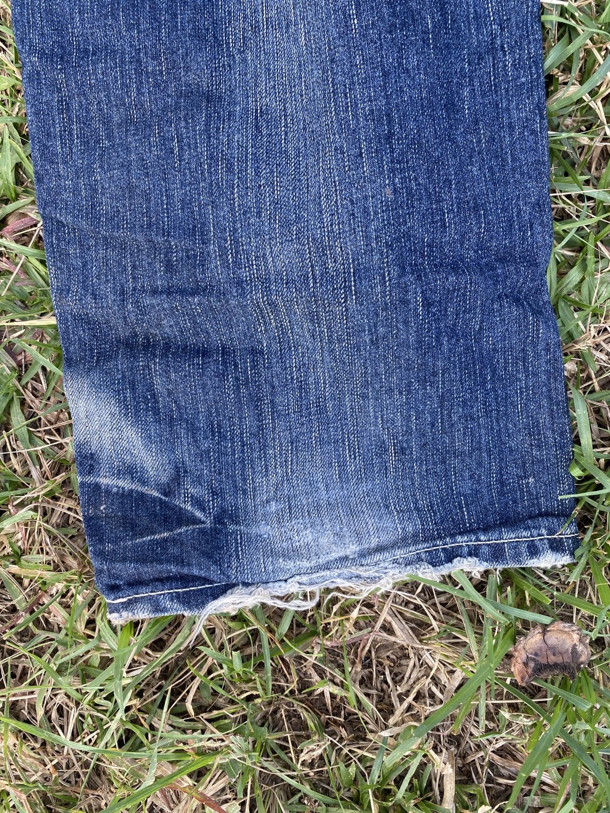Edwin × Japanese Brand × Vintage Edwin Blue Trip Distressed Denim Jeans Size US 33 - 4 Thumbnail