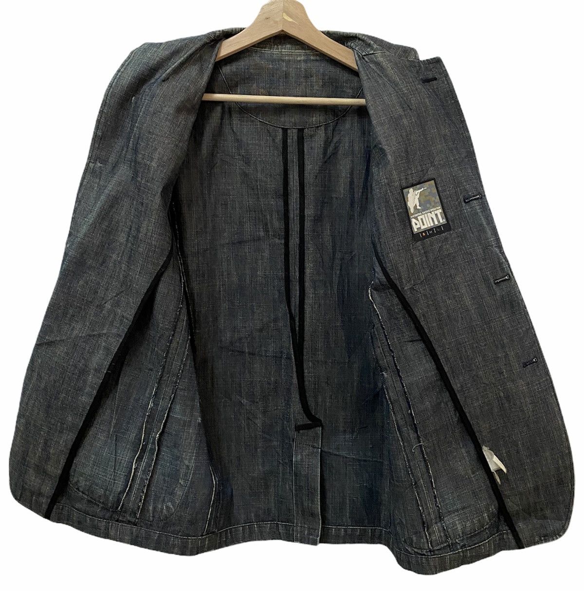If Six Was Nine RARE 🇯🇵 Point Japan Distressed Denim Blazer Jacket Size US S / EU 44-46 / 1 - 5 Thumbnail