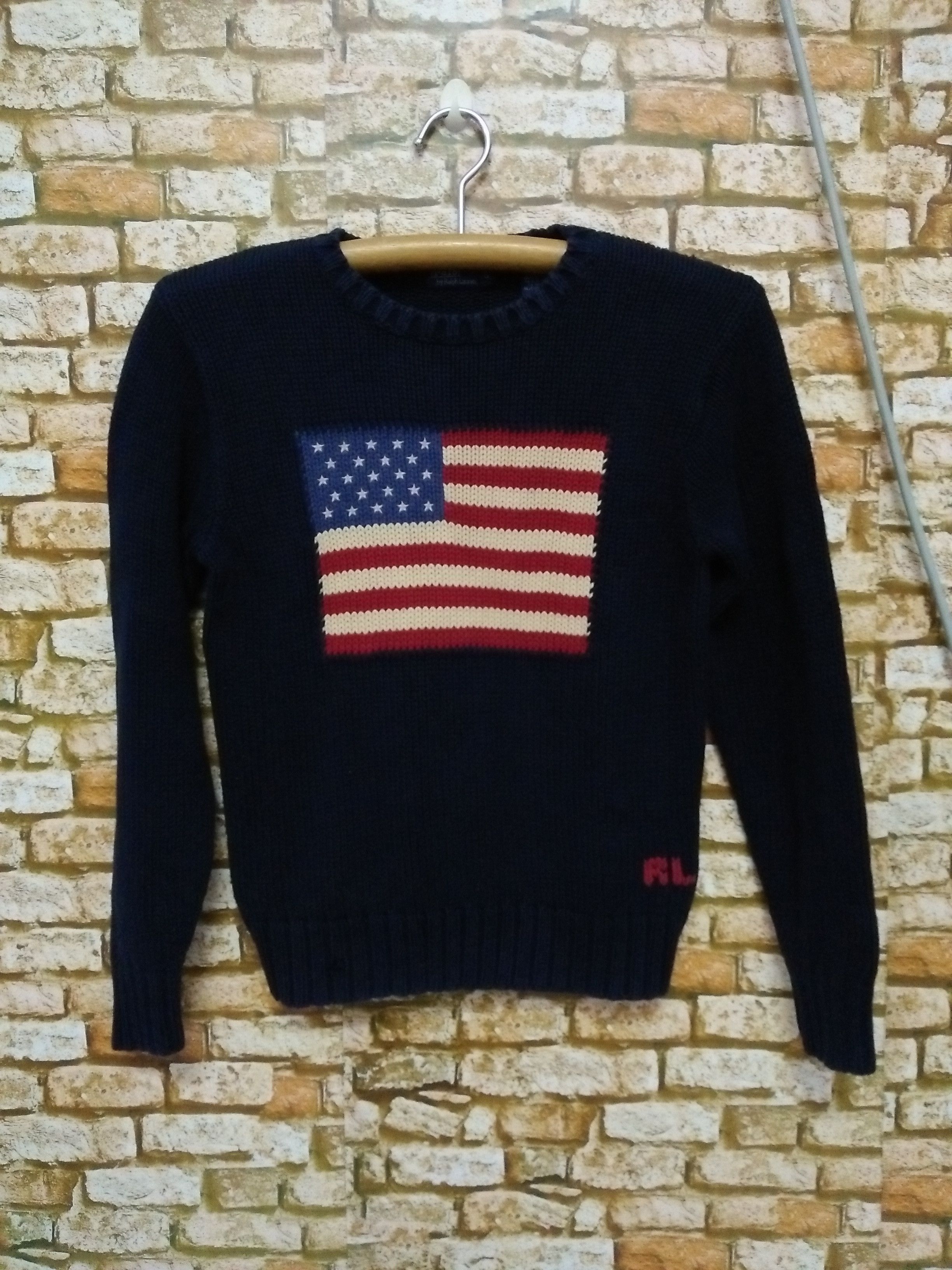 Polo Ralph Lauren × Vintage VTG POLO RALPH LAUREN BIG FLAG KNITWEAR (B107) Size US S / EU 44-46 / 1 - 1 Thumbnail