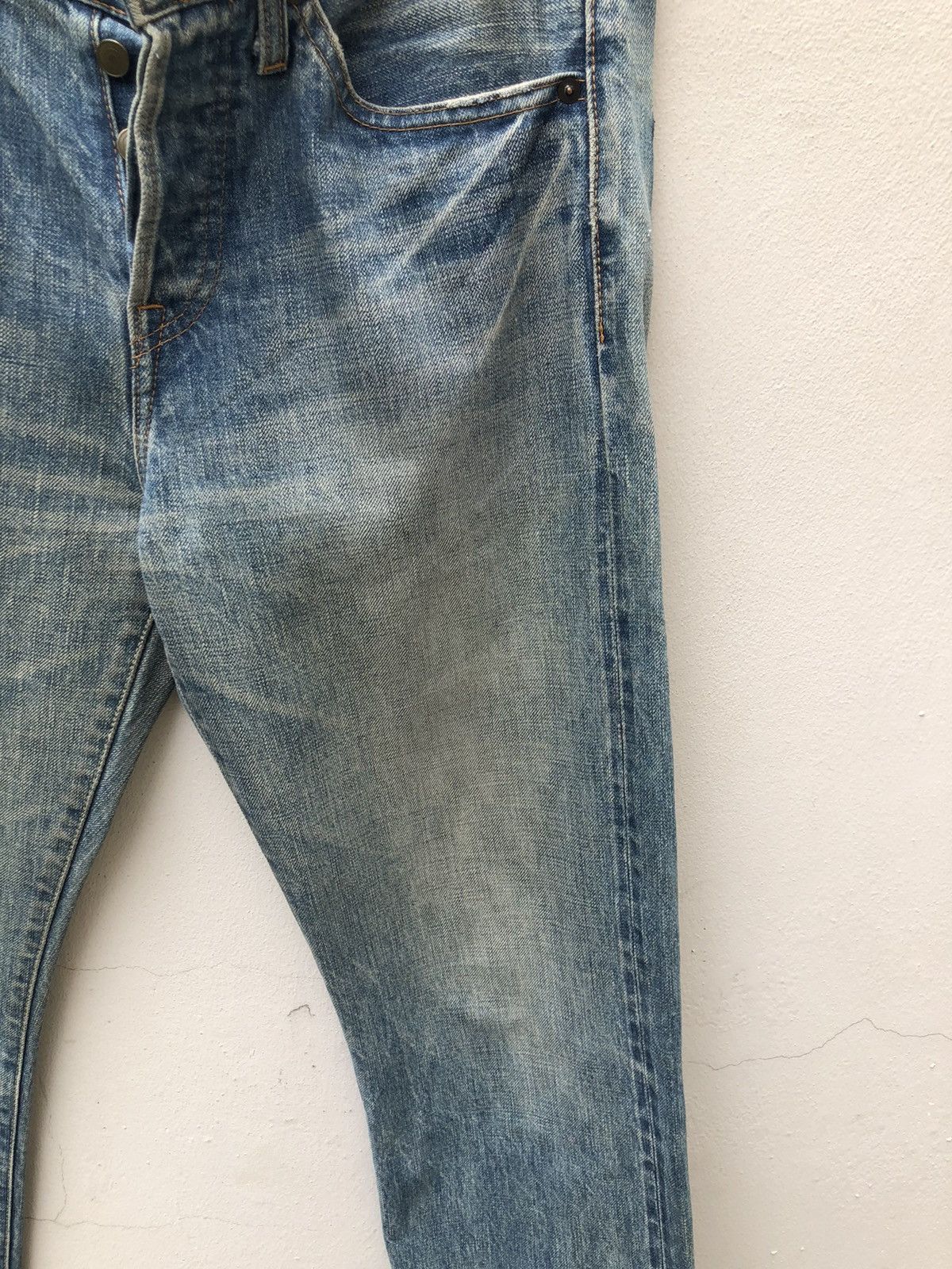 Japanese Brand Muveil Japan Dirty Distressed Selvedge Denim Jeans Size US 31 - 6 Thumbnail