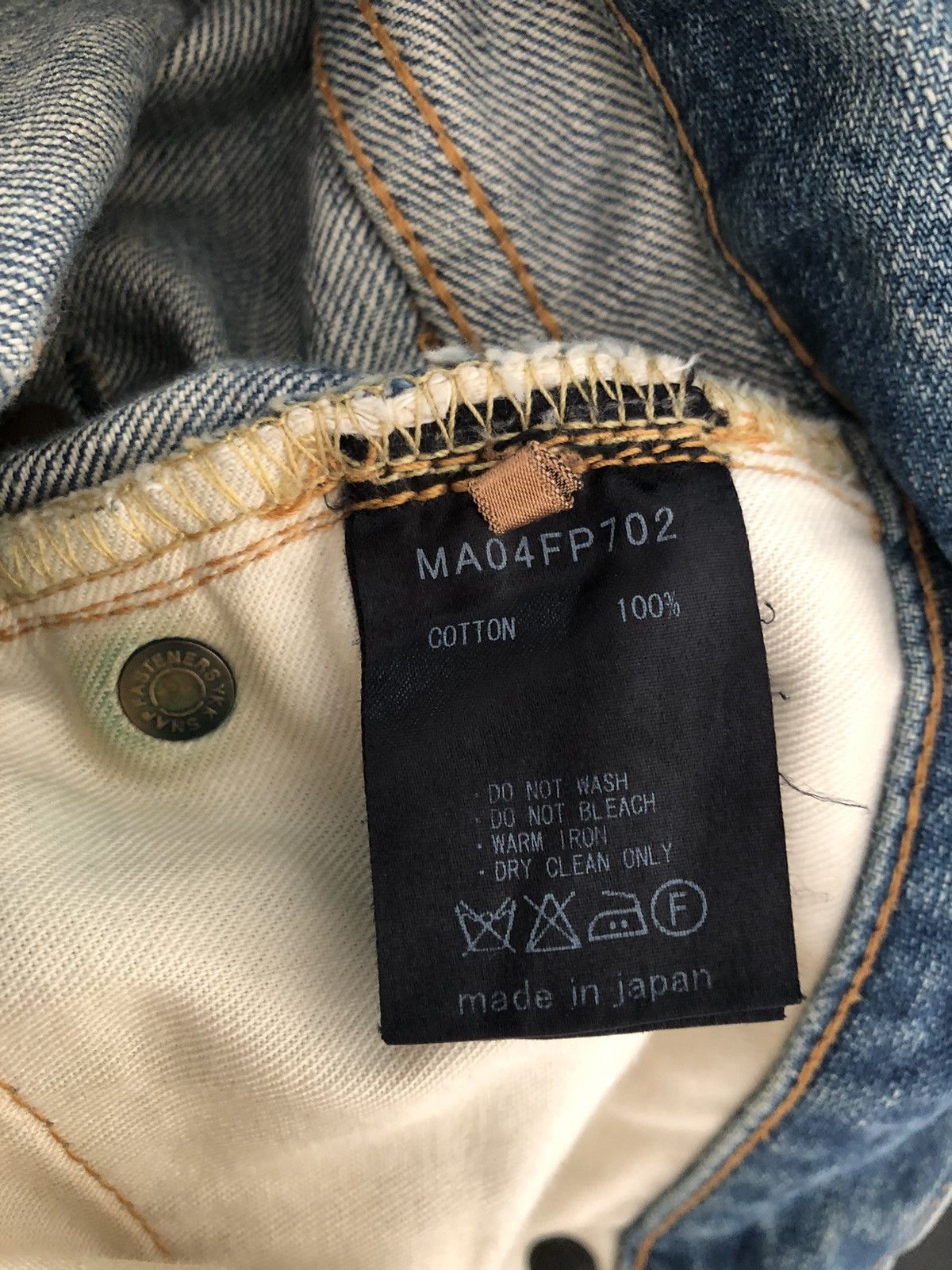 Japanese Brand Muveil Japan Dirty Distressed Selvedge Denim Jeans Size US 31 - 18 Thumbnail