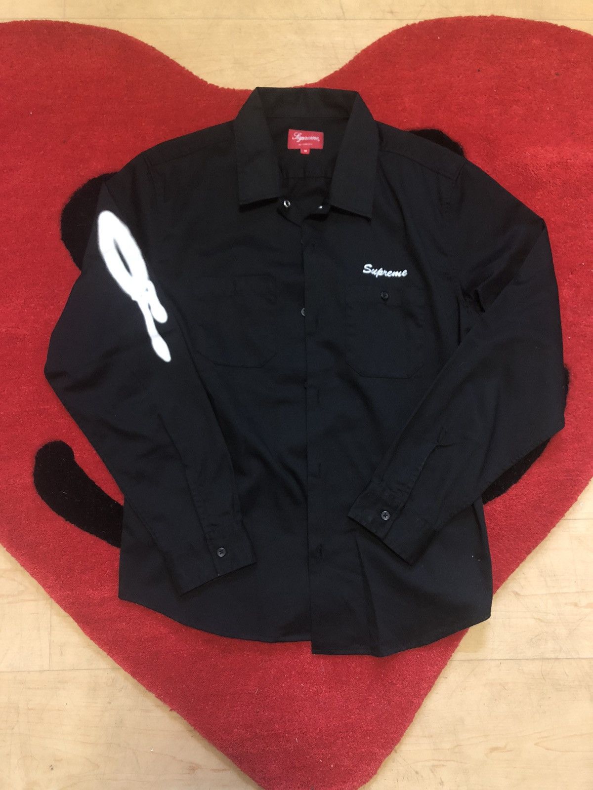 【M】Supreme Rose L/S Work Shirt black