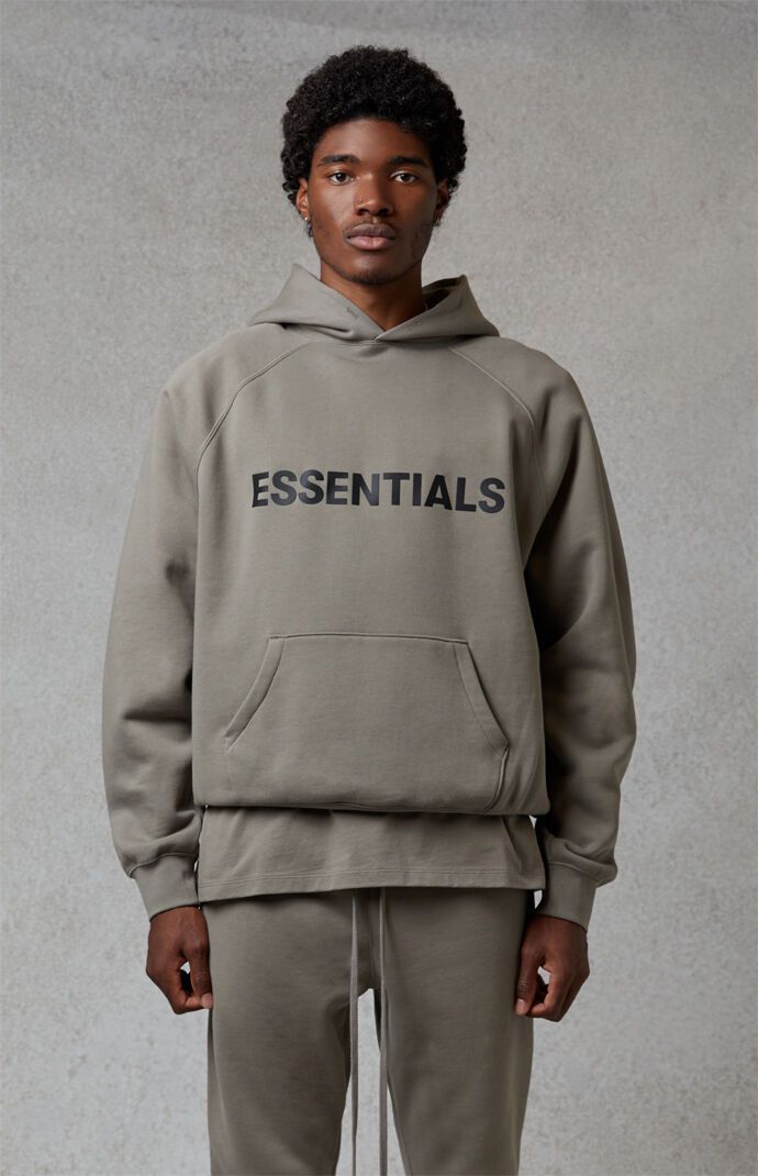 FOG FOG Fear Of God Essentials Cement Polar Fleece Hoodie Grailed